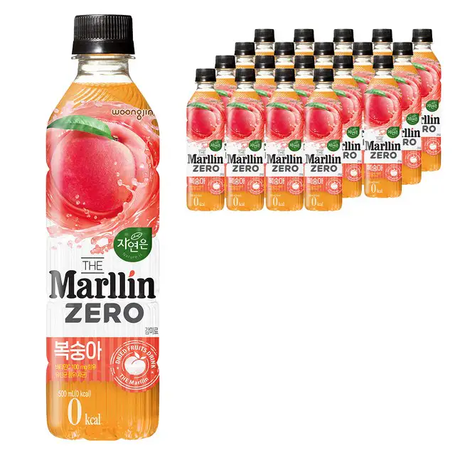 상품 이미지: 자연은 더말린 제로 복숭아 음료, 500ml, 20개
