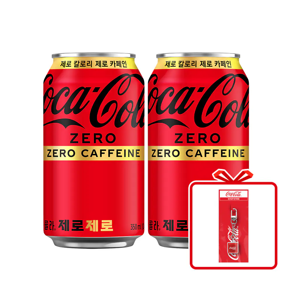 상품 이미지: 코카-콜라 제로 제로 CAN 350ml 24입 + 코크 키캡키링 (옵션선택)