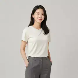 상품 이미지: 여성 베이직 라운드 여름 쿨 반팔 스판티셔츠 1장