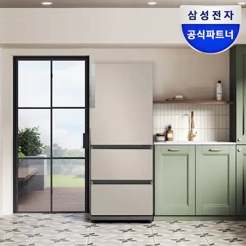상품 이미지: 최대혜택가108만 비스포크 김치냉장고 3도어 328L RQ33DG71J2ET