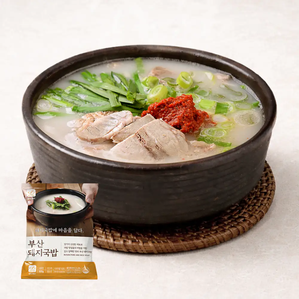 상품 이미지: 참도깨비 부산식 돼지국밥 600g 4팩 양념다대기 4봉 냉동 국밥 간편식