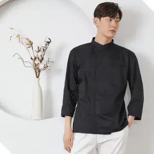 상품 이미지: (TC32수)긴팔/반팔겸용 하프 크로스넥 조리복(3color)