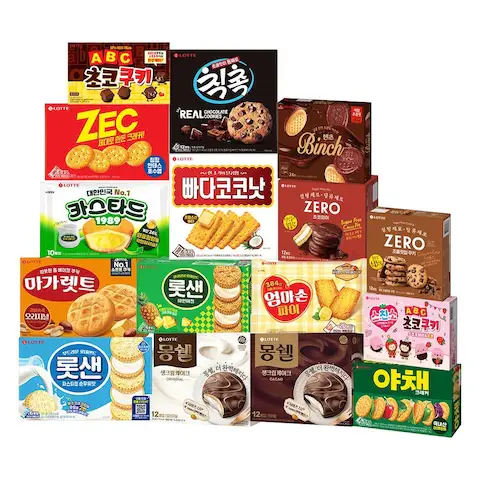 상품 이미지: 곽과자 18종 4개 2+2 골라담기 몽쉘/마가렛트/롯샌/빠다코코낫/제크/카스타드/빈츠 등