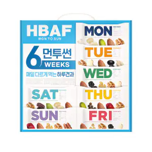 상품 이미지: HBAF 바프 먼투썬 하루견과 6주 선물세트 (20gX42개)