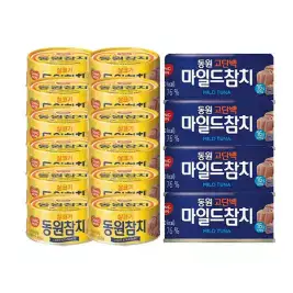 상품 이미지: 동원 라이트스탠다드참치 85g, 6입, 2개 + 마일드참치 90g, 4개