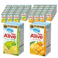 상품 이미지: 덴마크 테이크 얼라이브 망고 24p + 스위티자몽 24p 멸균팩, 120ml, 48개