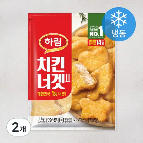 상품 이미지: 하림 치킨너겟 2 (냉동), 1kg, 2개