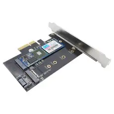 상품 이미지: 랜스타 PCIe 카드 M.2 NVMe SATA 듀얼 SSD 확장 어댑터, LS-PCIE-M2SATAN, 1개