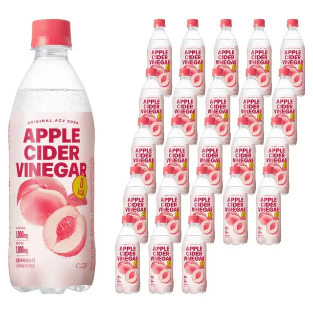 상품 이미지: 클룹 애사비소다 신비복숭아 제로 탄산음료, 500ml, 24개