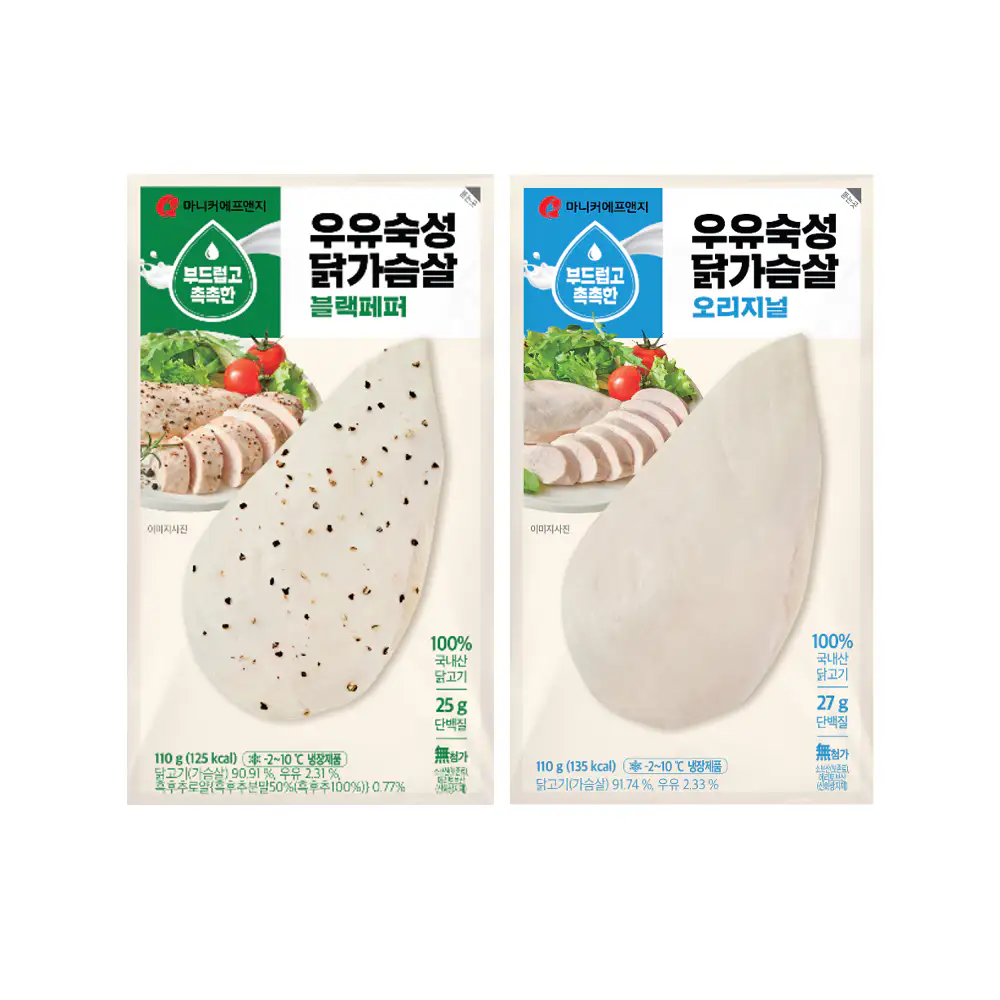 상품 이미지: 마니커에프앤지 우유숙성 냉장 닭가슴살 블랙페퍼맛, 110g, 21개