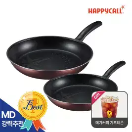 상품 이미지: [30%혜택+메가커피 기프티콘 증정] 해피콜 올 뉴 컴포트 다이아몬드 IH 인덕션 후라이팬 2종 A세트(24팬+28팬)