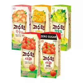 상품 이미지: 과수원 사과 복숭아 청포도 오렌지 사과제로 5종 24팩+24팩(총48팩)