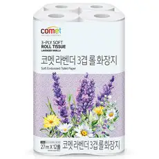 상품 이미지: 코멧 라벤더 3겹 롤화장지 27m, 12개입, 1개