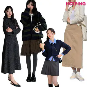 상품 이미지: (핫핑) 44~110/가을 베스트.신상/스커트/치마/롱.미니/플리츠/청치마/체크/도트/캉캉/벌룬/플레어/빅사이즈