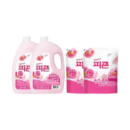 상품 이미지: 피죤 섬유유연제 용기 핑크로즈 3.1L, 2개 + 리필 2.3L, 2개
