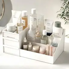 상품 이미지: 홈앤제리 다용도 화장품 정리함 수납함, 1개, 화이트