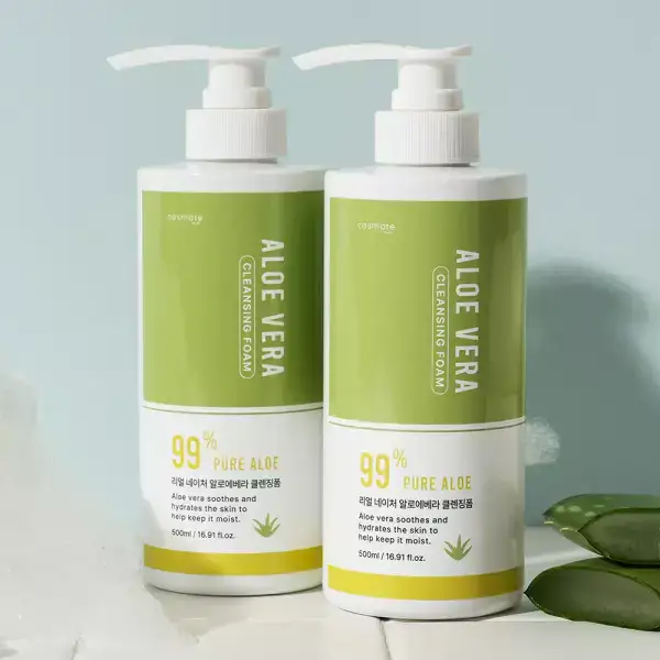 상품 이미지: 알로에 클렌징폼 500ml 2개 (추석 초.특.가.행사) 리얼 네이처 알로에베라 99%