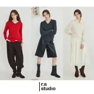 상품 이미지: 라스튜디오 26FW 여성 울블렌디드 브이넥 니트 3종