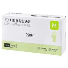 상품 이미지: 코멧 니트릴장갑 화이트, 중(M), 100개입, 1개