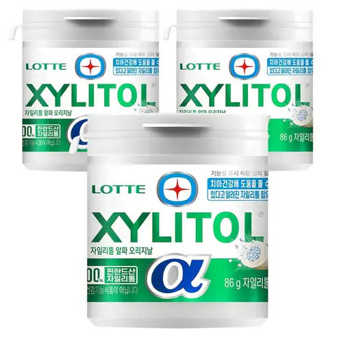 상품 이미지: 롯데자일리톨 알파 오리지날, 86g, 3개