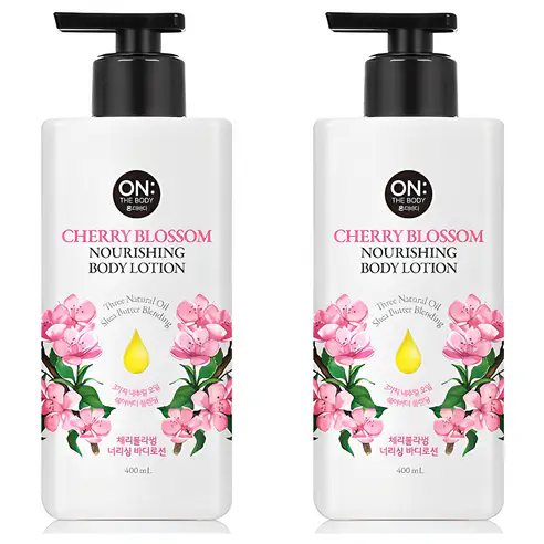 상품 이미지: 온더바디 너리싱 바디로션 체리블라썸, 400ml, 2개