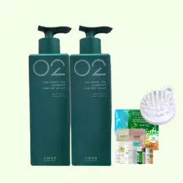 상품 이미지: 아모스 녹차실감 중건성 샴푸 500g 2개 +랜덤1 약해진두피