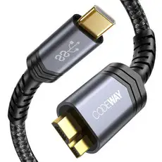 상품 이미지: 코드웨이 USB C타입 to 마이크로B 외장하드 케이블, 1개, 1m