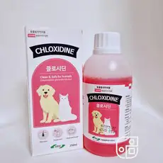 상품 이미지: 클로시딘-강아지 고양이 소독약 링웜 턱드름 사계절 소독 알파헥시딘[단품], 1개, 250ml