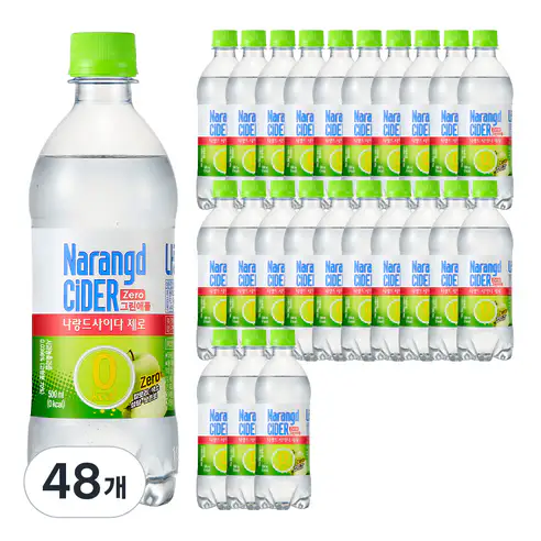 상품 이미지: 나랑드사이다 제로 그린애플, 500ml, 48개