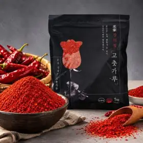 상품 이미지: (국산 고춧가루 1kg 특가) 농가식품 국산 고춧가루 1kg 김치용 김장 김장고춧가루 굵은 고추가루