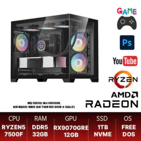 상품 이미지: (혜택가 199만)라이젠 5 7500F / DDR5 32GB / RX 9070 GRE / SSD 1TB FHD/QHD 가성비 게이밍 PC