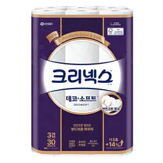 상품 이미지: 크리넥스 데코 앤 소프트 화장지 3겹, 27m, 30롤, 1개