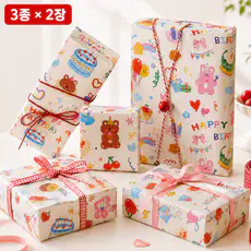 상품 이미지: 생일 선물 포장지, 6개, 혼합색상
