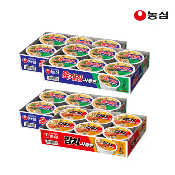 상품 이미지: 농심 육사김사세트2 (육개장사발면18입 + 김치사발면6입)