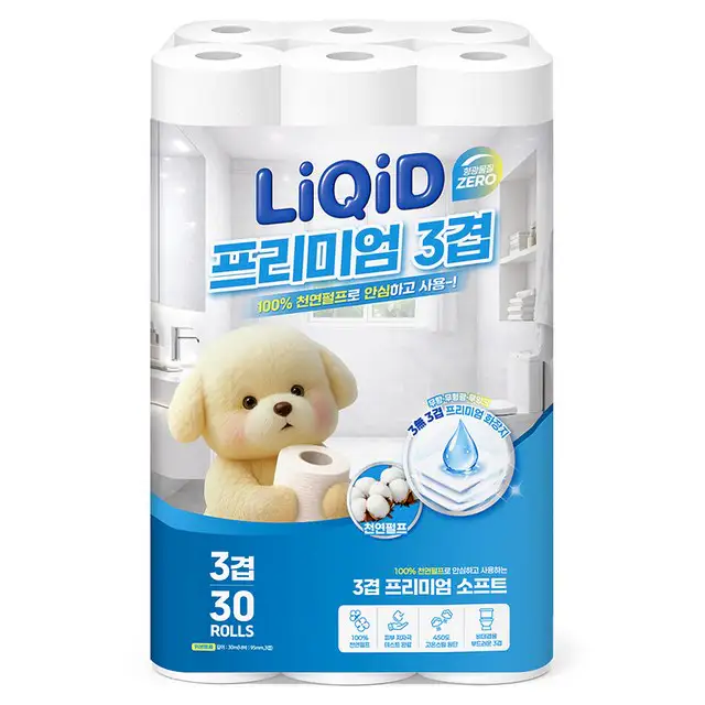 상품 이미지: 리퀴드 3겹 천연펄프 롤 화장지