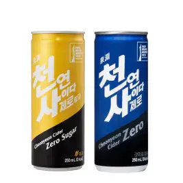 상품 이미지: 천연사이다 제로 + 천연사이다 제로 망고 250mL 60캔, 각 30캔