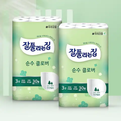 상품 이미지: 순수클로버 천연펄프 화장지 27m x 30롤 x 2팩