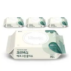상품 이미지: 크리넥스 에코그린 물티슈 캡형, 50g, 70매, 4개