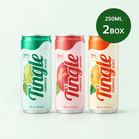 상품 이미지: 팅글 리얼에이드(신비복숭아/청사과/오렌지) 250mL 2박스 골라담기