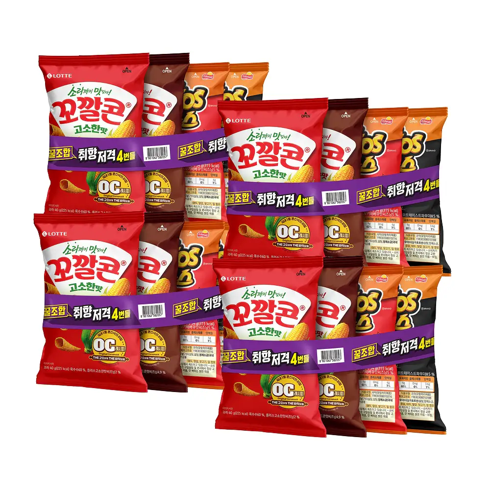 상품 이미지: 롯데웰푸드 꼬깔콘 치토스 4번들 188g x 4개 군옥수수 고소한 매콤달콤 스모키바베큐