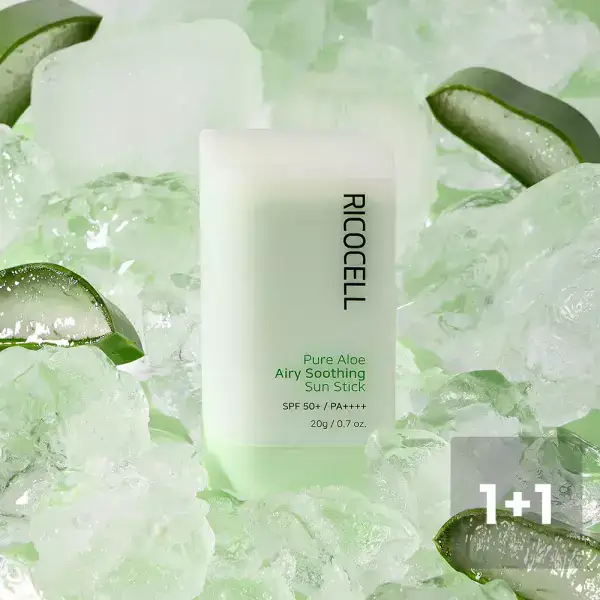 상품 이미지: (1+1)리코셀 알로에 에어리 쿨링 선스틱 20g SPF50+ PA++++ 쿨링 민감성 피부 테스트 완료
