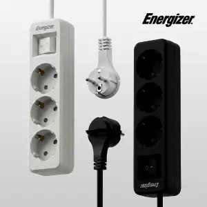 상품 이미지: 에너자이저 4000W 고용량 과부하차단 납작 멀티탭 3구 통합스위치 3구 4구 5구 6구 고용량 에어컨 멀티탭