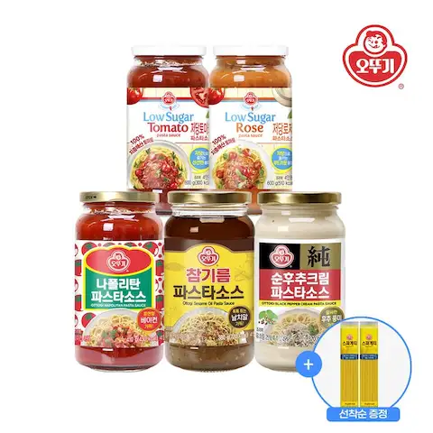 상품 이미지: 참기름 파스타소스 380g*3개 외 나폴리탄/순후추/저당 토마토/저당 로제 3개 골라담기