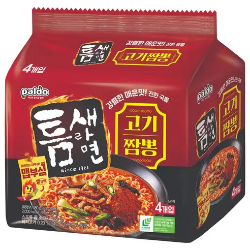 상품 이미지: 틈새라면 고기짬뽕 120g, 4개