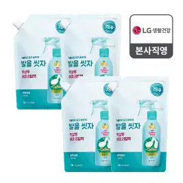 상품 이미지: 온더바디 코튼풋 발을씻자 풋샴푸 레몬 리필 500ml x 4개