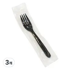 상품 이미지: 이로울생활 일회용 포크 블랙 개별포장, 100개입, 3개