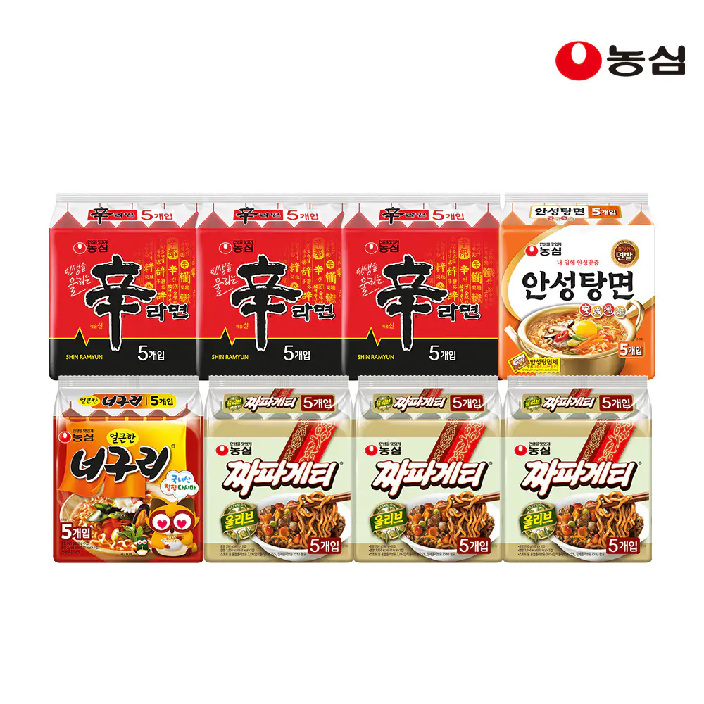 상품 이미지: 농심 신신신안너짜짜짜 40입(신라면15p + 안성탕면5p + 너구리5p + 짜파게티15p)