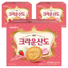 상품 이미지: 크라운산도 딸기, 단품, 161g, 3개