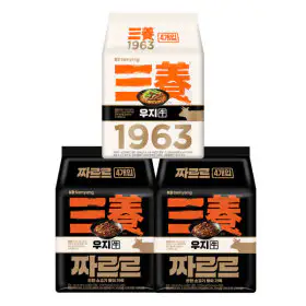 상품 이미지: 삼양 짜르르 우지 짜장라면 140g 4입 2개 + 삼양 1963 4입 1개