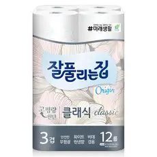 상품 이미지: 잘풀리는집 3겹 클래식 화장지, 27m, 12개입, 1개